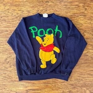 Vintage Disney Winnie the Pooh Navy 90s USA Crewneck Sweatshirt Large
